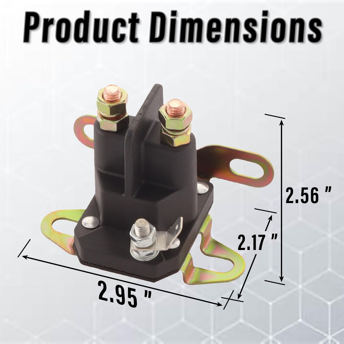 TXRXIZ 12V solenoid for Simplicity mower images show durable construction.