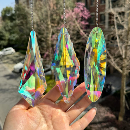 TXXNSM 5inch crystal sun catcher prism creating rainbow light in sunny window