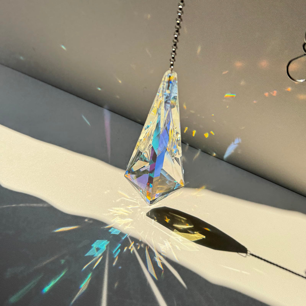 TXXNSM crystal sun catcher chain set ready for easy indoor or outdoor hanging