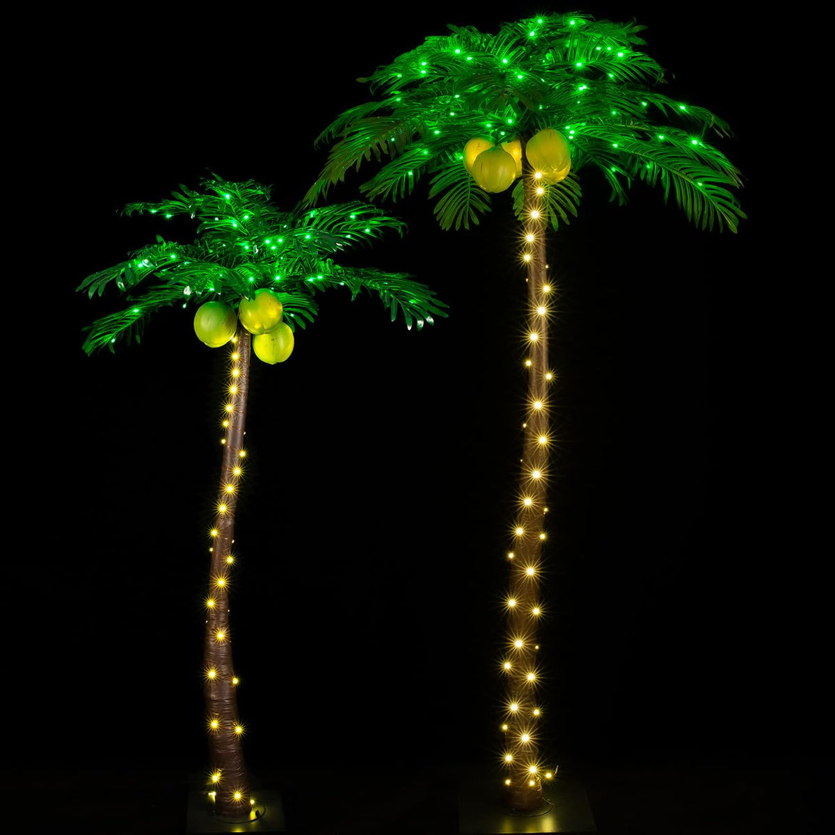 TYBEEU 5ft palm tree with glowing coconuts creates tropical indoor ambiance