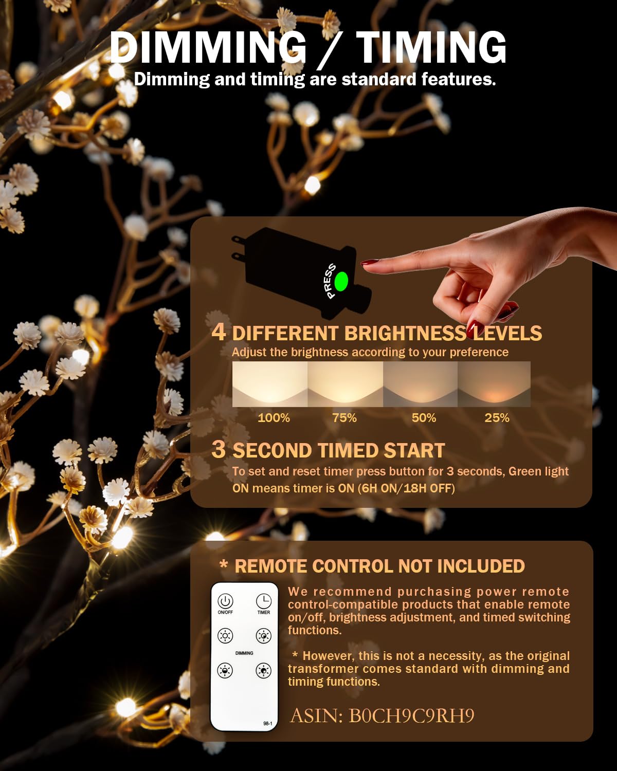 TYBEEU tree with adjustable branches offers versatile layouts for living rooms or entryways.