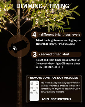 TYBEEU olive tree dimmable transformer enables customizable brightness for any setting.
