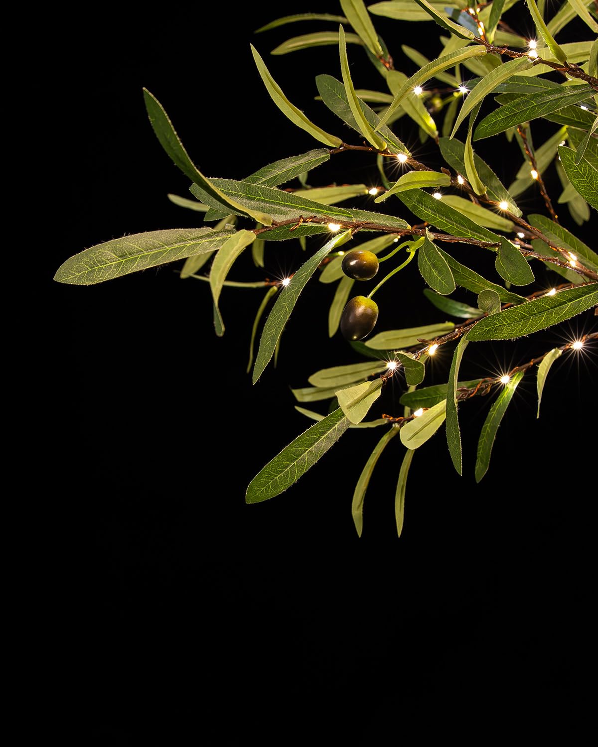 TYBEEU olive tree close-up of 300 LEDs for a cozy, inviting glow.