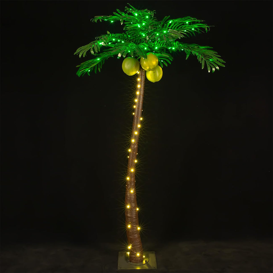 TYBEEU 5ft lighted palm tree with glowing coconuts for versatile indoor outdoor decor
