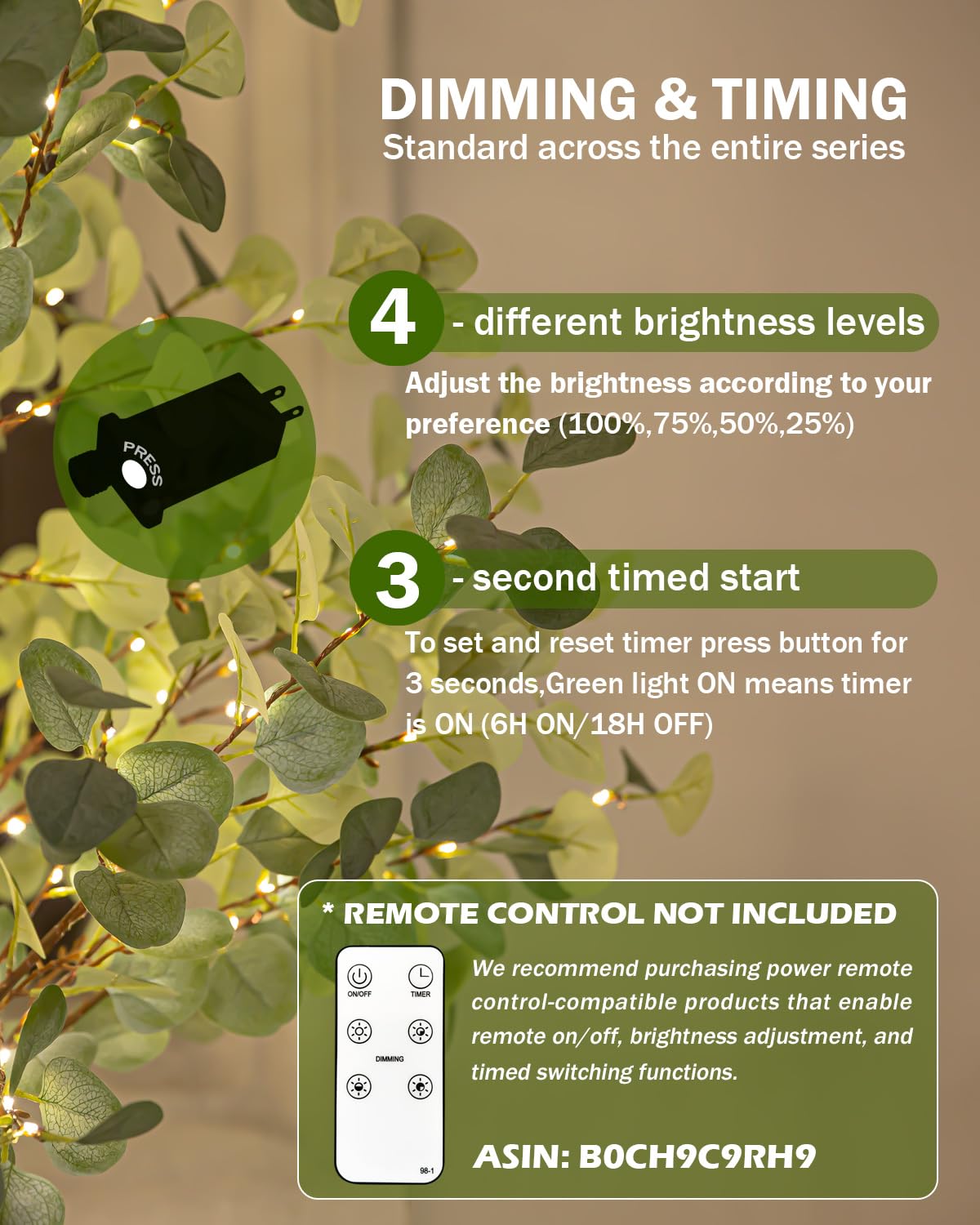 TYBEEU UL-certified transformer with dimming control for gentle lighting.