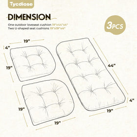 Tycdiose U-shaped seat cushion shows thick padding for long outdoor comfort.