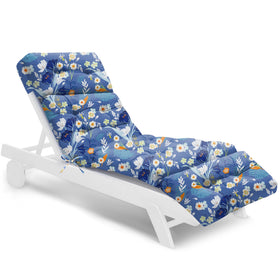 Tycdiose blue floral chaise lounge cushion on outdoor chair enhances comfort and style