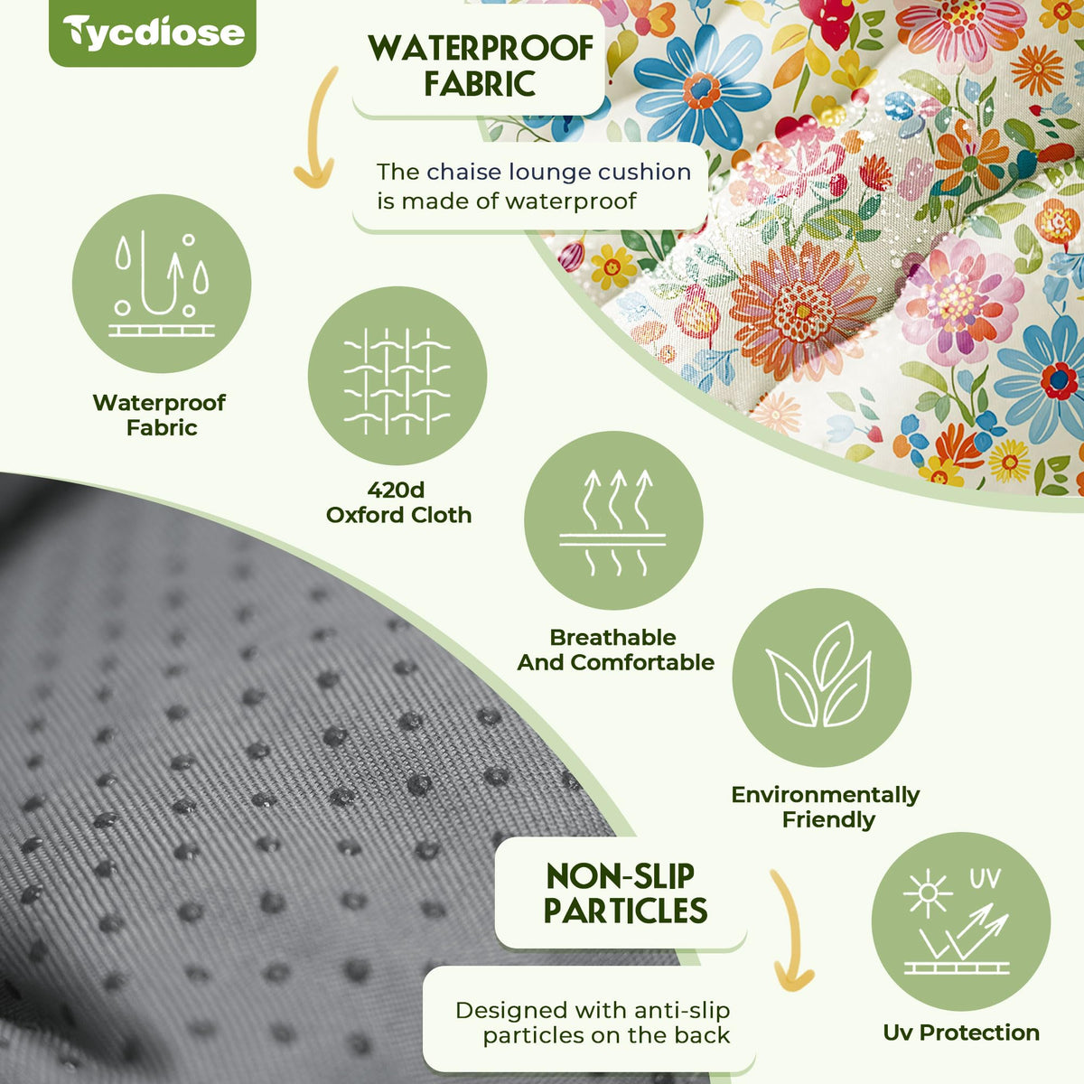 Tycdiose cushion with ties secures snugly to your lounge chair