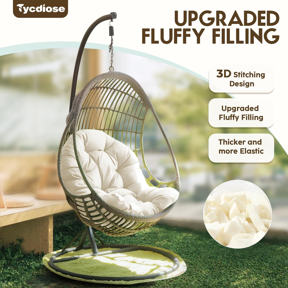 Easy to clean Tycdiose cushion surface for outdoor use