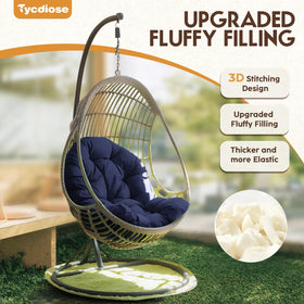 Tycdiose egg chair cushion 7-inch thick filling for soft, breathable comfort