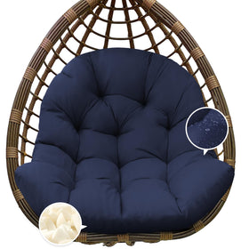 Tycdiose egg chair cushion front view highlighting 7-inch thick plush support for outdoor lounging