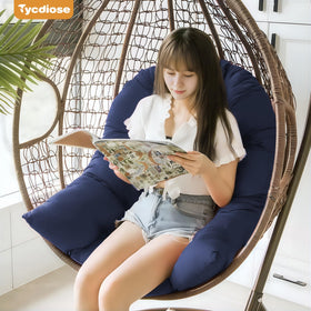 Tycdiose egg chair cushion side view showing waterproof fabric and stable fit