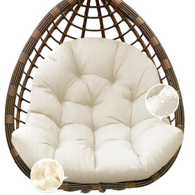 Tycdiose egg chair cushion in cream with ergonomic design for comfortable lounging