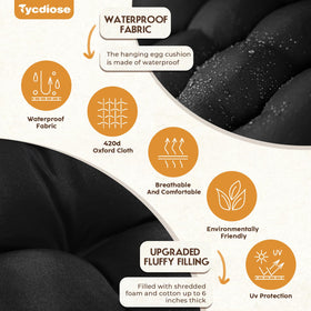 Tycdiose U-shaped cushion contours to seating for enhanced comfort.