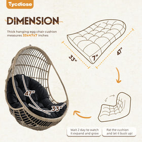 Tycdiose egg chair cushion in waterproof Oxford fabric ideal for outdoor use.