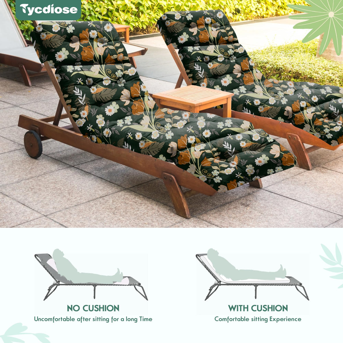 Tycdiose green floral pattern adds stylish patio décor and versatility.