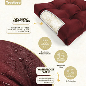 Tycdiose memory-crushed foam cushions provide dense, long-lasting support outdoors.