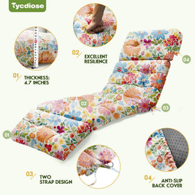 Tycdiose cushion with non-slip back and straps for stable placement