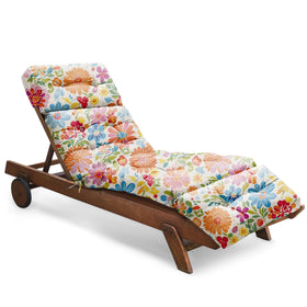 Tycdiose outdoor chaise cushion with colorful daisy pattern for sun deck comfort