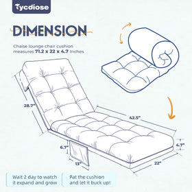 Tycdiose blue cushion back view highlighting anti-slip backing for stability