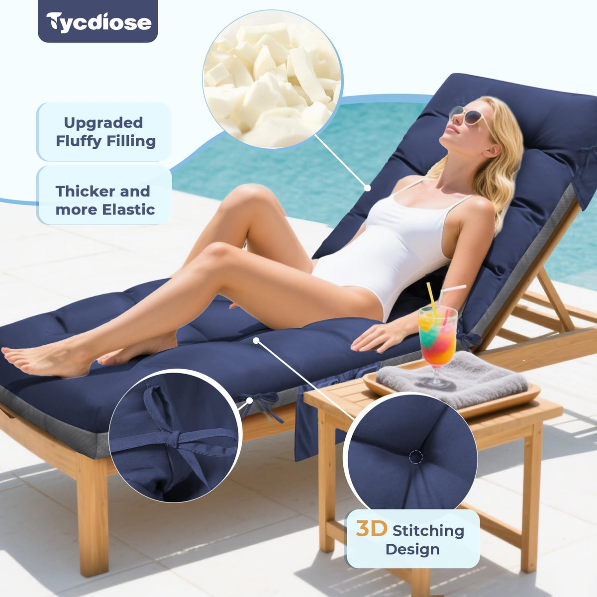 Tycdiose folding-design cushion demonstrates two-part construction for added comfort