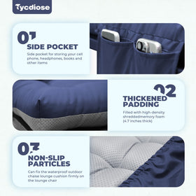 Tycdiose blue cushion side pocket provides convenient storage for phone or book