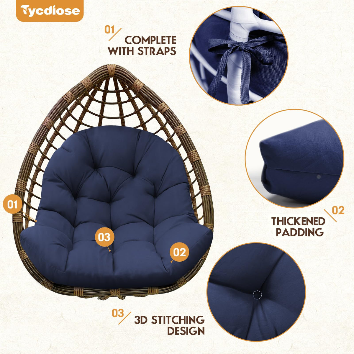 Tycdiose waterproof Oxford fabric detail emphasizes sun and rain resistance