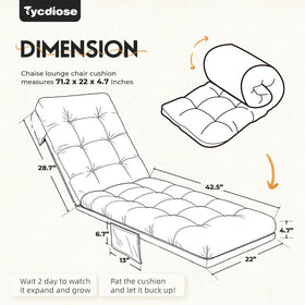 Tycdiose waterproof Oxford fabric cushion stays dry and fade-resistant in sun.