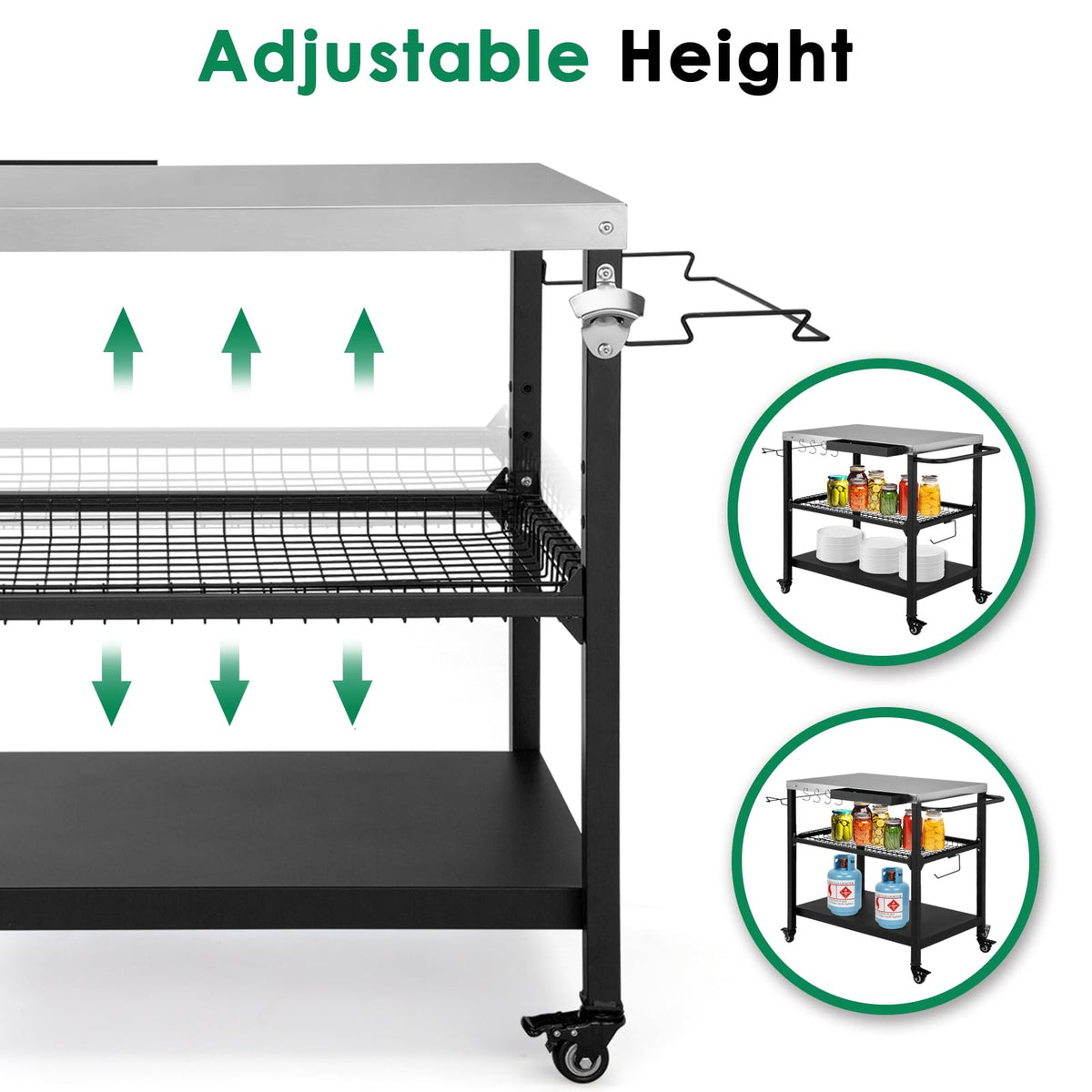 Tyfnry Outdoor Grill Cart built with durable metal for longevity.