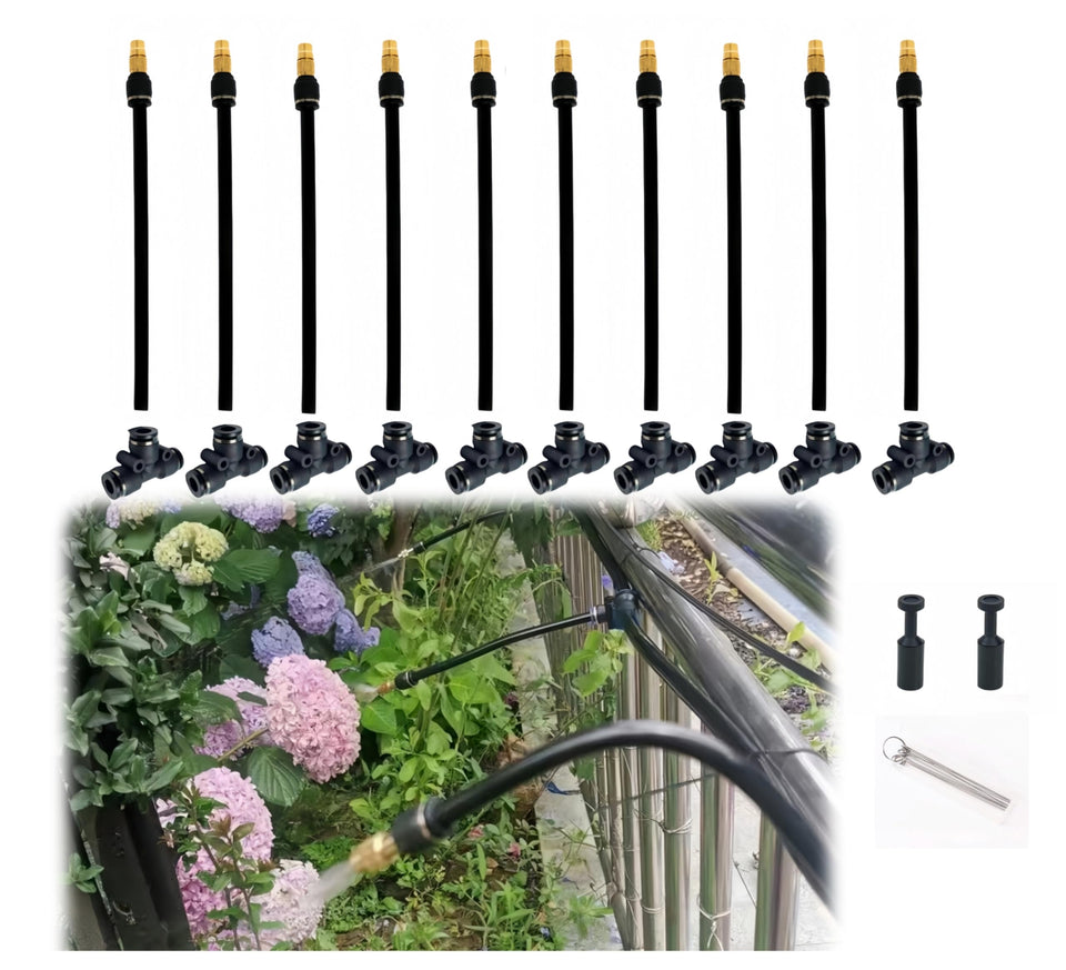 Tynemin brass misting nozzle with 8-inch 360° spray for even coverage