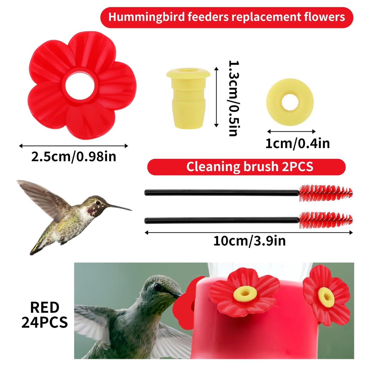 Tyqour feeder port flower yellow closeup; UV-resistant design.