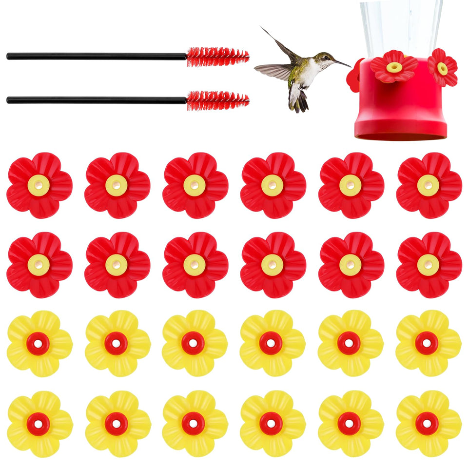 Tyqour hummingbird feeder replacement flower yellow; durable and inviting.