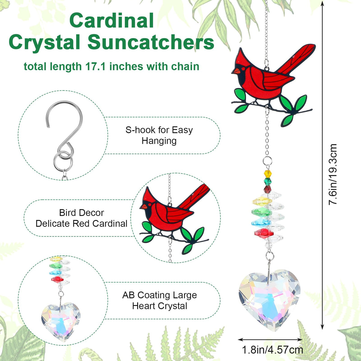 Tyqour window hanging sun catcher catches sunlight and casts colorful reflections.