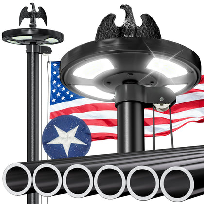 Tzechkii 25ft flag pole assembly with reinforced 12-gauge wall for strong coastal winds.