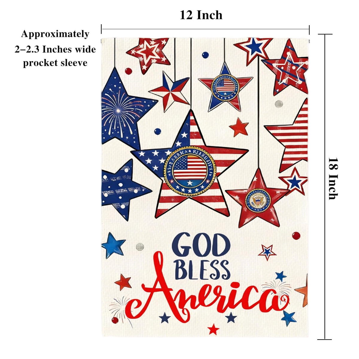 TZIFQO God Bless America double-sided flag, readable from both sides for festive visibility.