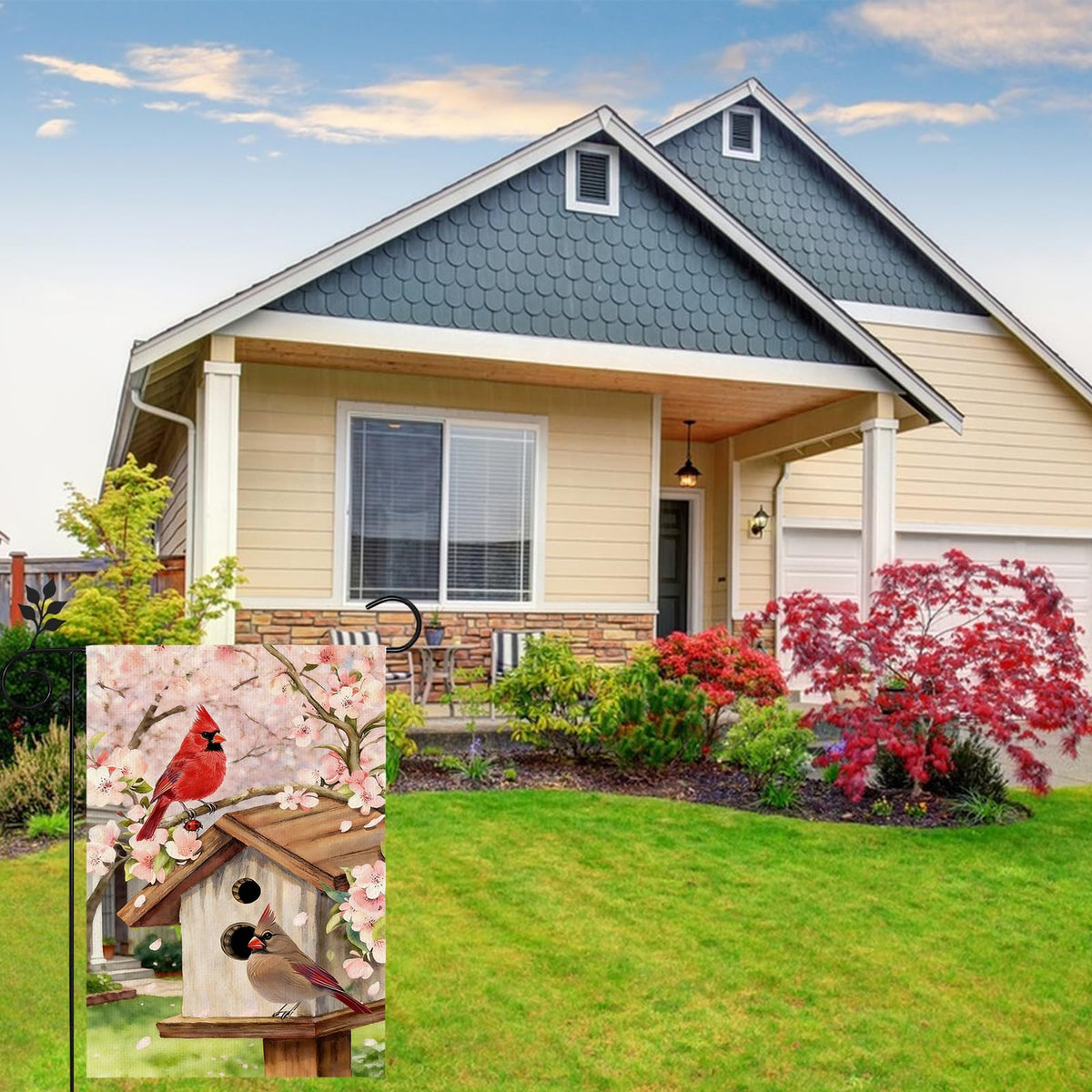 TZIFQO Farmhouse holiday garden flag enhances exterior decor