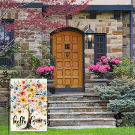 TZIFQO Spring yard flag creates welcoming ambience and curb appeal.