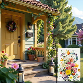 TZIFQO Garden flag displayed in a vibrant yard setting.