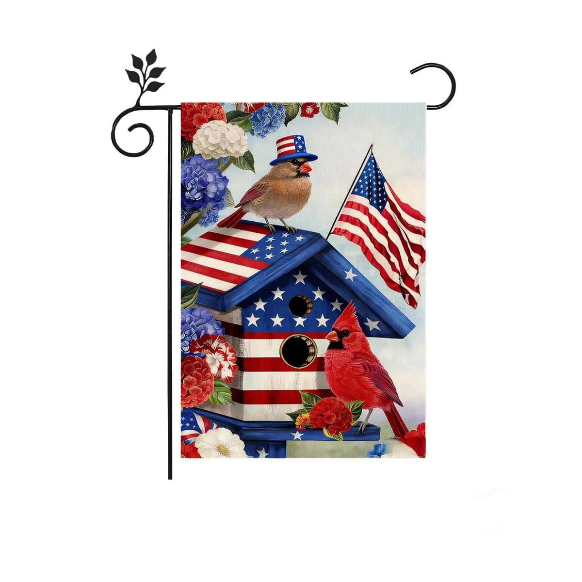 TZIFQO Independence Day bird garden flag 12x18 for outdoor yard decor