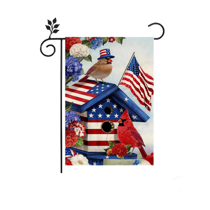 TZIFQO Independence Day bird garden flag 12x18 for outdoor yard decor