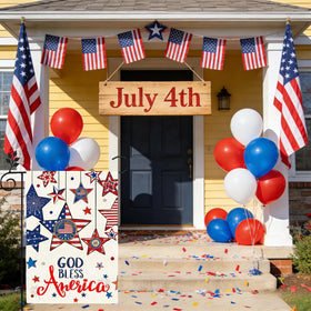 TZIFQO Independence Day yard flag, welcoming outdoor guests with pride.