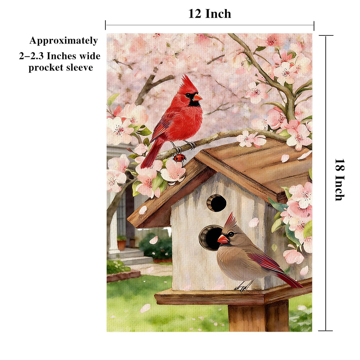 TZIFQO Pink flowers cardinal flag highlights garden charm