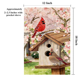 TZIFQO Pink flowers cardinal flag highlights garden charm