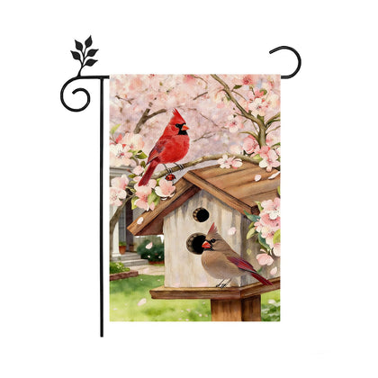 TZIFQO Spring cardinal flag with vivid bird for lawn decor