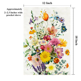 TZIFQO Spring-Summer Floral Flag double-sided design readable from both sides.