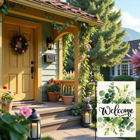 TZIFQO Weather-resistant burlap flag withstands sun and seasonal outdoor use.
