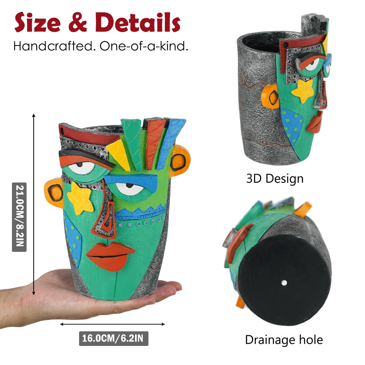 U WONDERFUL drainage hole design promotes healthy roots for succulents and herbs.