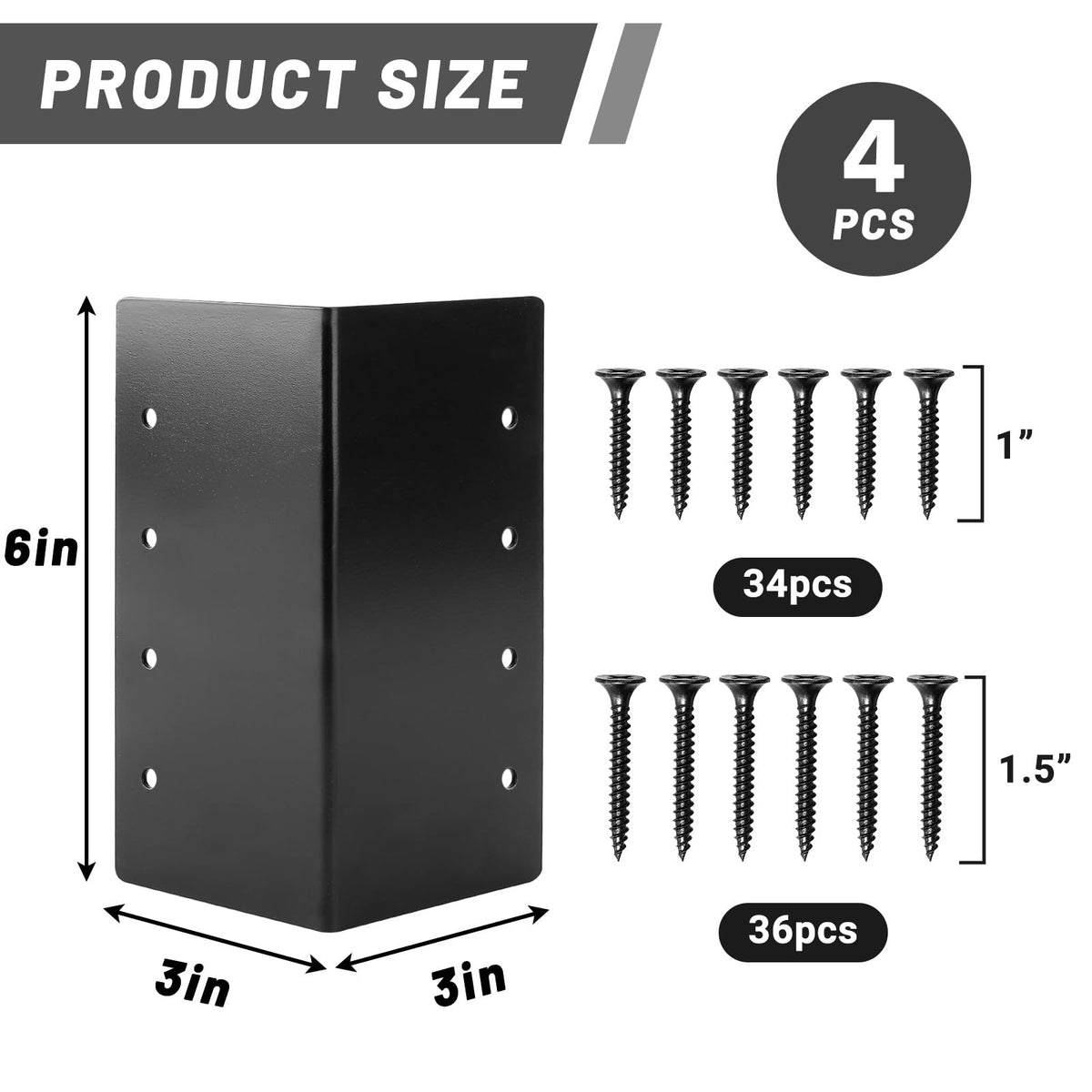 U0U metal corner bracket with screws secures bed corners for stability.