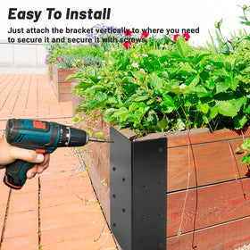 U0U rust-resistant corner bracket provides durable garden support.