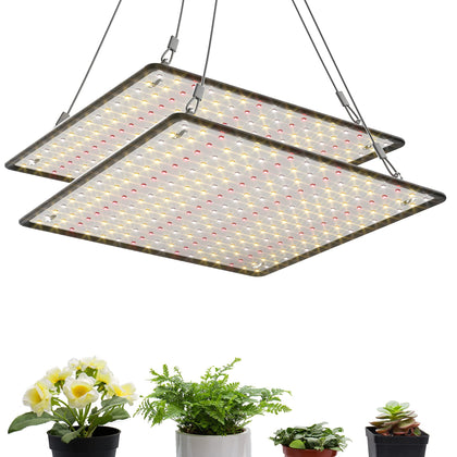 Uallhome 2-pack LED grow light panel front view supports even indoor plant growth